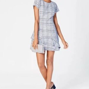 Speechless Blue and White Textured Dress